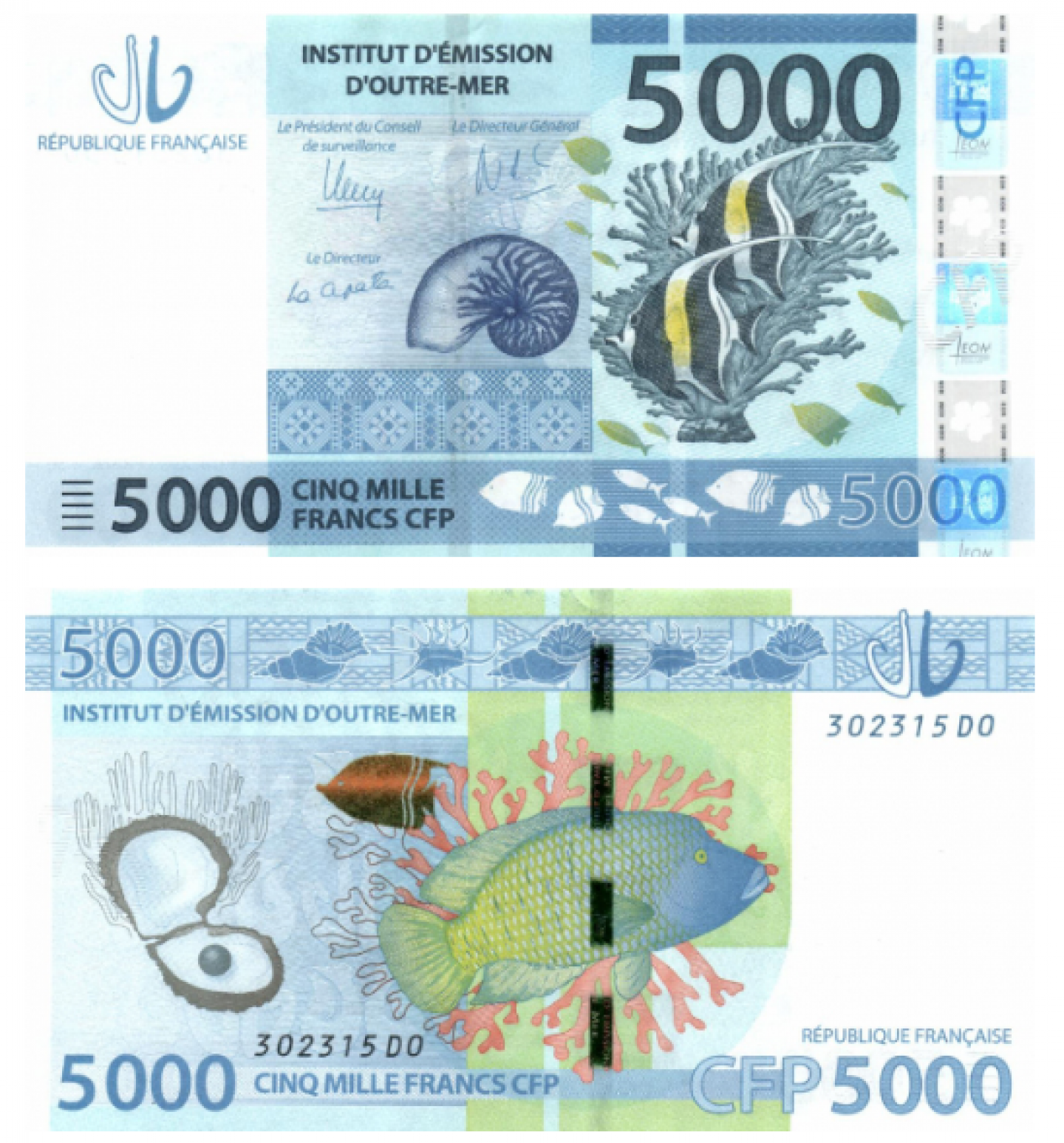 5000 французских тихоокеанских франков