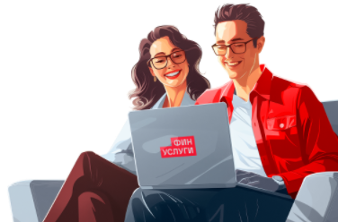 Семейная пара с ноутбуком